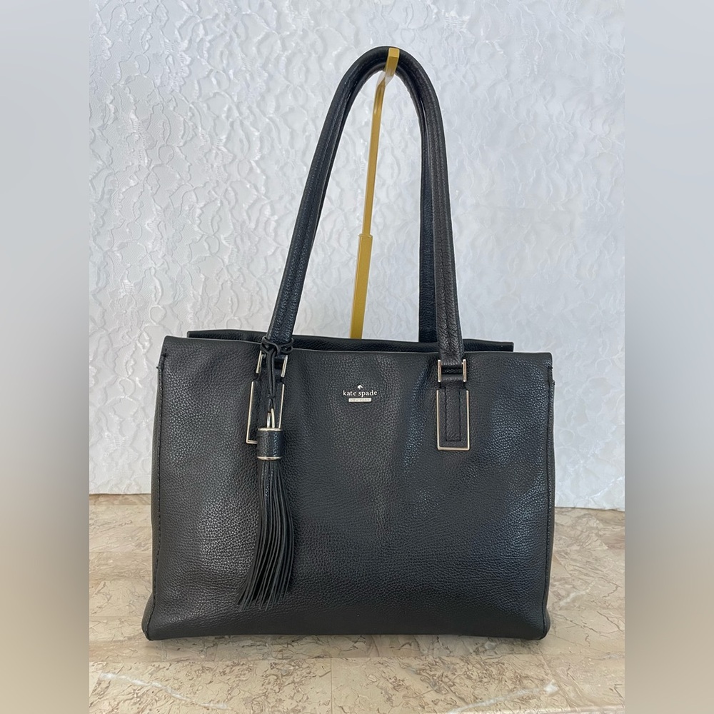 Kate Spade Black Shoulder Bag with Metallic Accents
